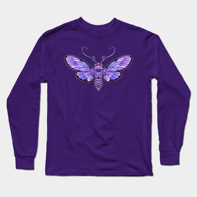 purple moth butterfly Long Sleeve T-Shirt by weilertsen